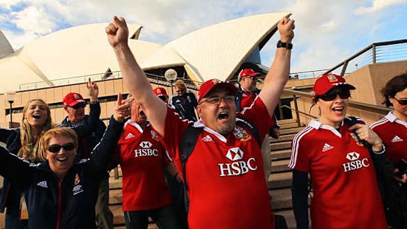 Lion pride: thousands of rugby fans descend on city