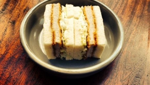 Adam Liston's katsu sando (crumbed pork sandwich).