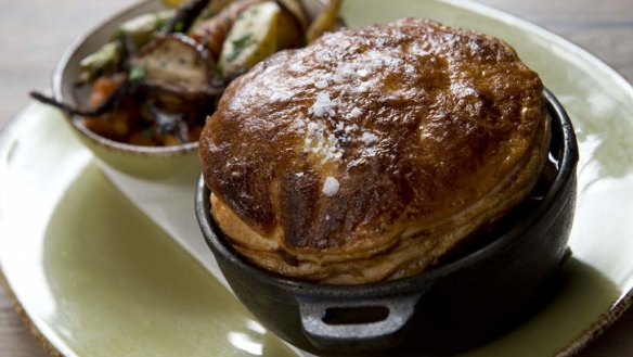Exceed expectations ...The lamb shank pie with roast vegetables.
