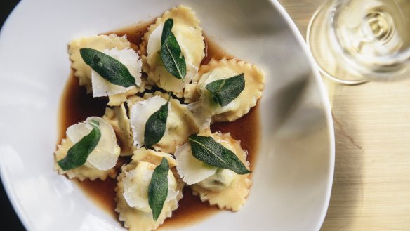 Ravioli at Italian & Sons, Braddon. 