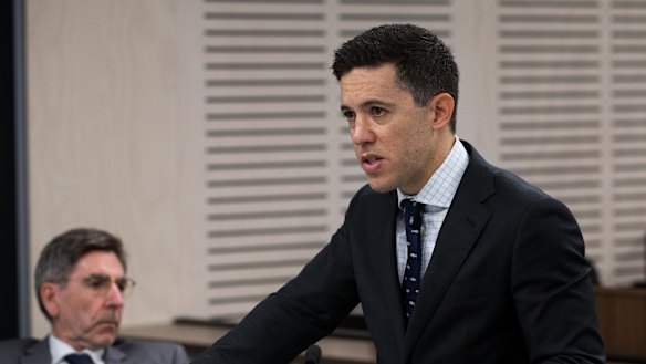 Nicholas Chen SC delivers his opening address at the ICAC. 