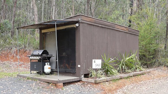 A cabin on the Helios Society's grounds.