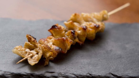 Free-range chicken skin at Bird's Nest Yakitori.