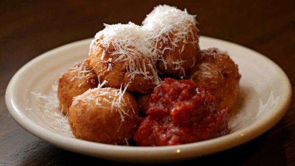 Garlic goodness: Confit garlic doughnuts with pecorino and tomato jam.