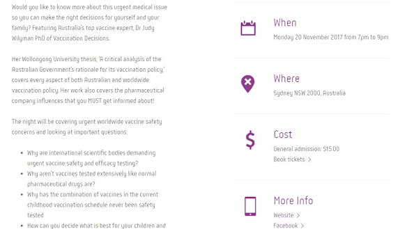 The City of Sydney page promoting the event. 