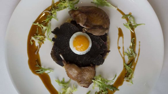 Roasted Jurassic quail, an excuse for the chef to go mad with Manjimup truffles.