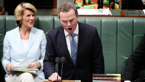 Leader of the House Christopher Pyne during question time. Photo: Alex Ellinghausen