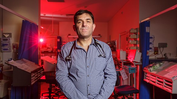 Sunshine Hospital emergency physician Dr Barry Gunn, who treated Jackie Falzon. “She was extremely, dangerously ill,” he says. 