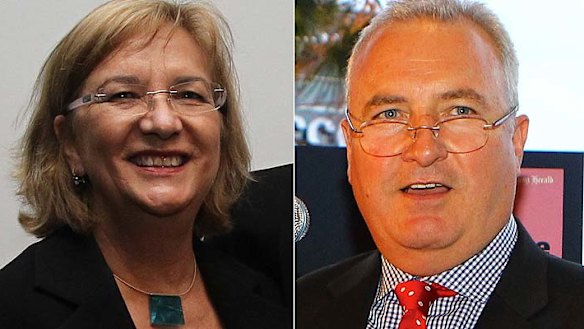 Stepping down ... Amanda Wilson and Peter Fray.