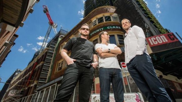Chefs Clayton Wells, Jason Atherton and Sam Miller at the Old Clare Hotel in January.
