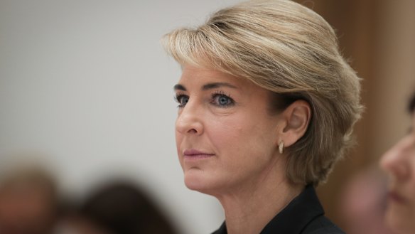 Minister for Jobs and Innovation Michaelia Cash during an estimates hearing at Parliament House in Canberra.