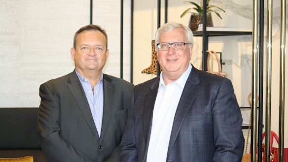 Myer's new CEO, John King with executive chairman Garry Hounsell