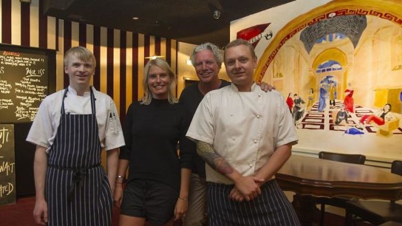 From left, chef Sean Thomson, Nina Gravelis, Barry McDonald  and Executive  chef Sean Corkery in the new Fratelli Parlamento.