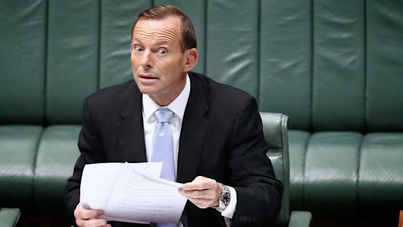 Prime Minister Tony Abbott arrives for question time on Thursday. Photo: Alex Ellinghausen