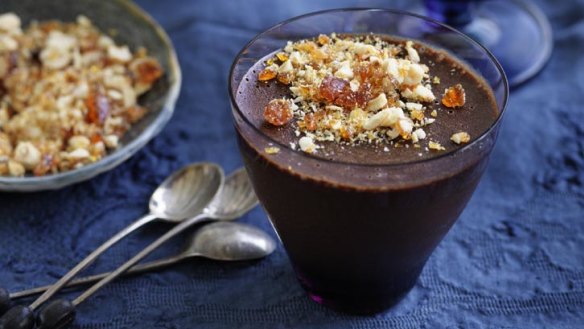 Chocolate mousse with hazelnut prailine; match made in heaven.