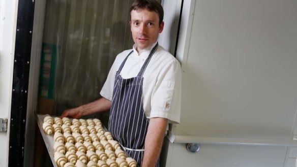 Stress test: Michael James of Tivoli Road Bakery with pastry in his coolroom. James says the warmer weather means dough has to be monitored more carefully.