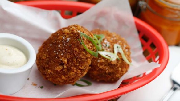 Fried crab cakes.