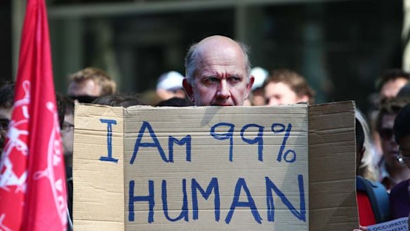 Placards aplenty at protest but it's hard to see the good for the pleas
