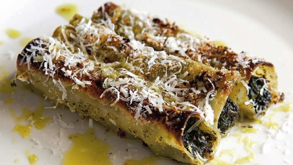 Fresh. Justin North's cannelloni of silverbeet with burnt butter and parmesan. SMH THE (SYDNEY) MAGAZINE Picture by JENNIFER SOO  SMAG130322