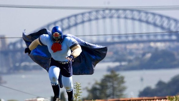 Protecting his turf: Waratahs mascot Tah Man.