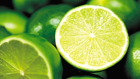 The skin of Tahitian limes is dark green when unripe and yellow when ripe.