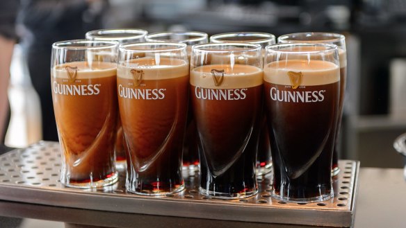 Pints settling at the Guinness museum in Dublin.