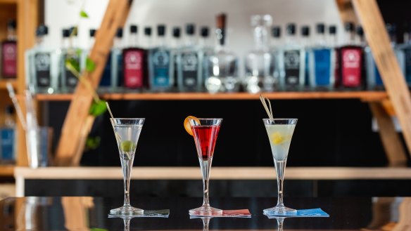 An Australian spirit cocktail flight at the newly opened Anther Distillery in Geelong.