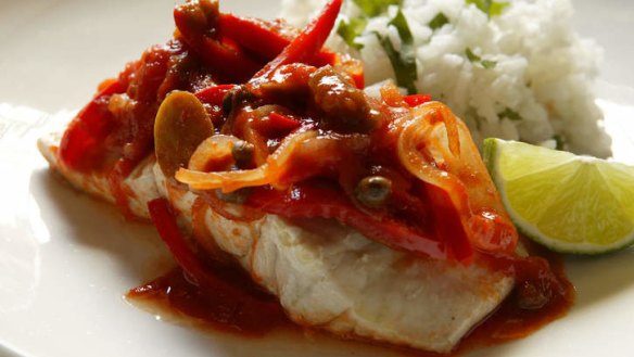 Taste sensation: Mexican baked fish with chilli and lime.