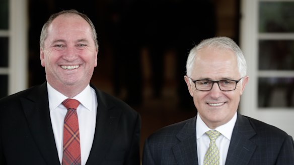 Deputy Prime Minister Barnaby Joyce with Prime Minister Malcolm Turnbull. 