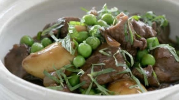 Lamb and pea hotpot