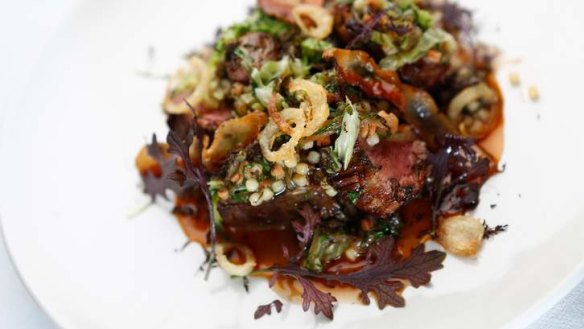 Go-to dish: Veal tenderloin, fregola and mushroom.
