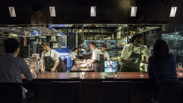 Dinner with a view: Watch the action from the kitchen counter.