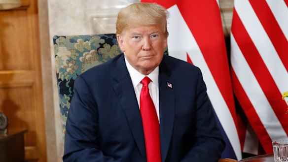 US President Donald Trump during his meeting with British Prime Minister Theresa.
