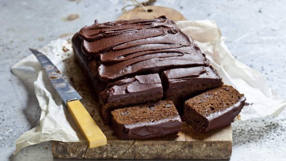 Sticky chocolate gingerbread cake.