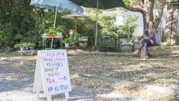 Antonia Basic and the couple's Canberra honesty box.