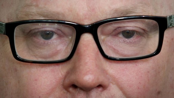 Attorney-General Senator George Brandis in the press gallery on Thursday.