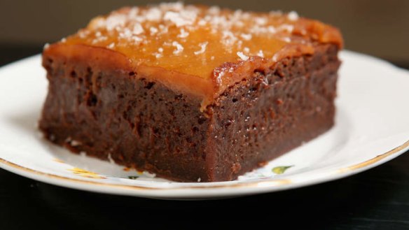 Tempting: Salted caramel chocolate brownie.