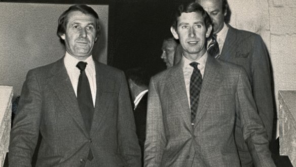 Harry M Miller and Prince Charles during the Silver Jubilee celebrations.