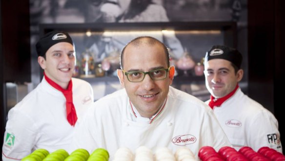Brunetti executive savoury chef Giuseppe Santoro (centre), Francesco Inga (left) and Valerio Mollica, who were among 20 specialist staff hired for the new venue.