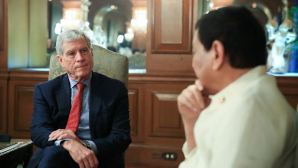 Australia's top overseas spy chief meeting President Rodrigo Duterte in the presidential palace in Manila. 