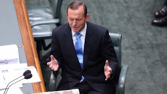 Prime Minister Tony Abbott during question time. Photo: Andrew Meares