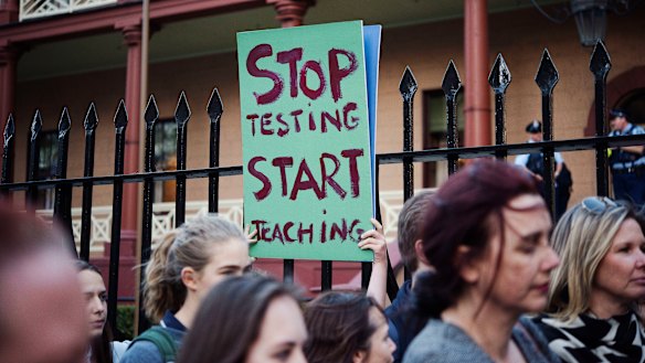 Students protest NAPLAN at NSW Parliament