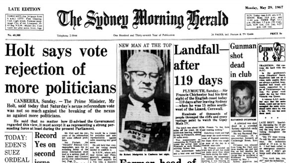 How The Sydney Morning Herald reported the 1967 referendum (May 29 1967)