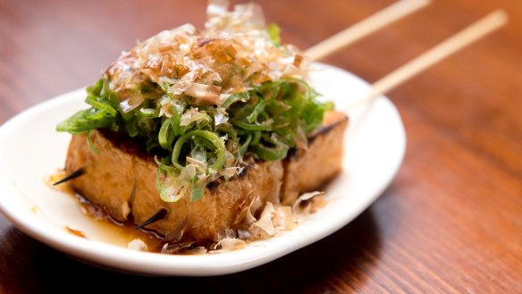 Deep-fried tofu with shallots and bonito flakes from Bird's Nest.