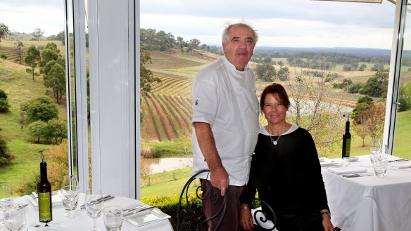 Unparalleled for views: Robert and Sally Molines at Bistro Molines.