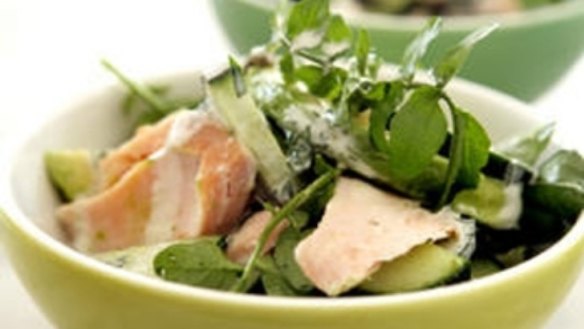 Smoked trout and avocado salad