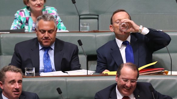 Joe Hockey and Tony Abbott during question time last week.