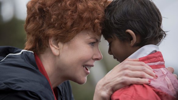 Sunny Pawar with Nicole Kidman as his adoptive mother in the film.