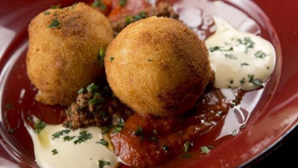 Bomba Catalana potato fritters at Gordita.