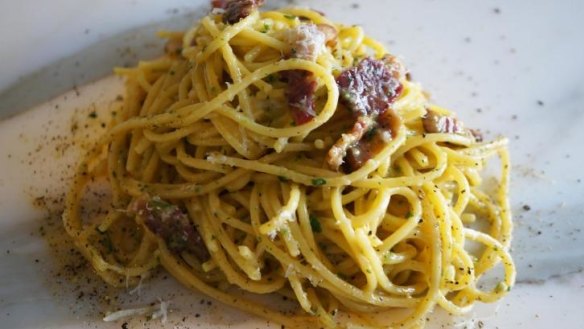 Egg yolks are what gives spaghetti carbonara its creaminess.